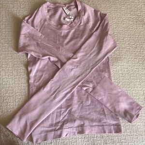 lululemon pink/ Mauve Long Sleeve Ribbed Top
